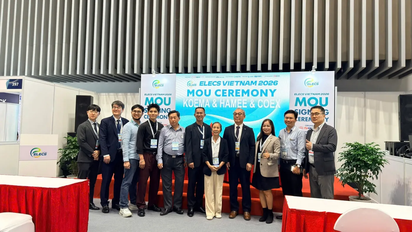 Lễ ký kết MOU giữa KOEMA – HAMEE – COEX tại ELECS Vietnam 2026
