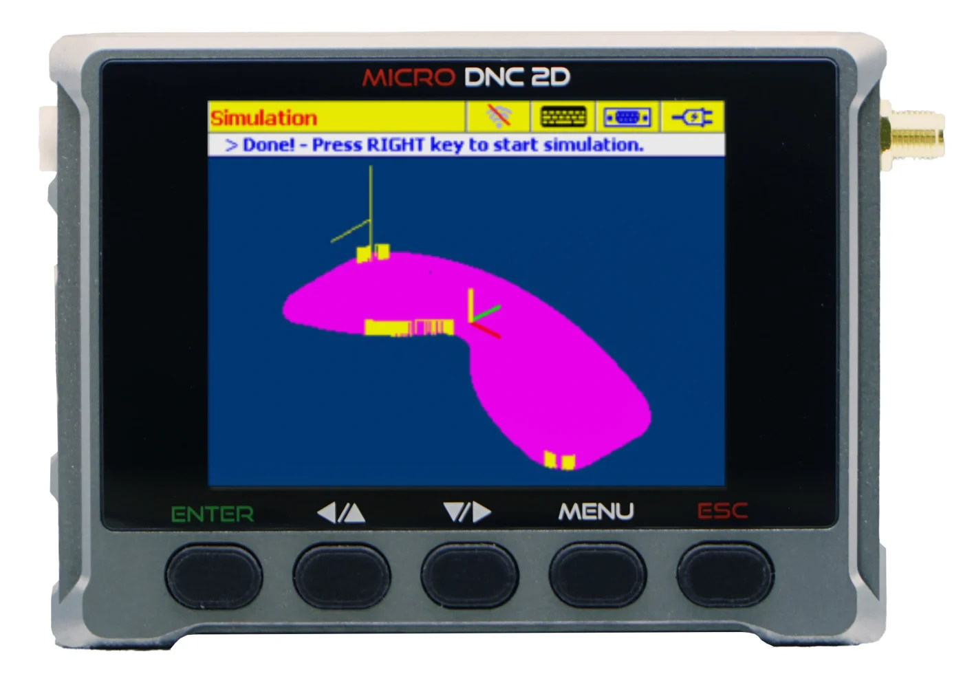 Tool-path simulation on the Micro DNC 2D