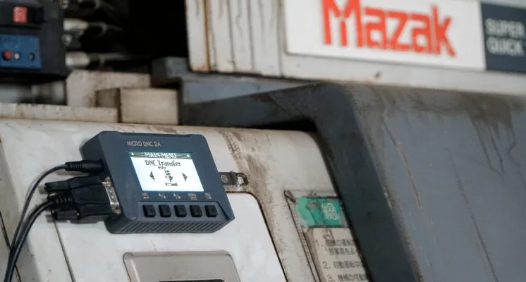 Micro DNC 3A lắp trên máy Mazak, màn hình hiển thị menu DNC Transfer