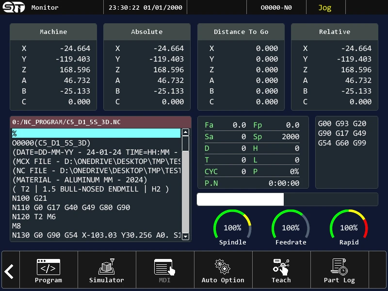 Operating interface — Astro-6A (H) 6-axis Controller