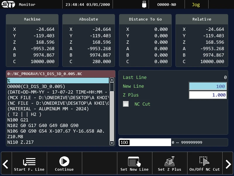 Operating interface — F86 6-axis Controller